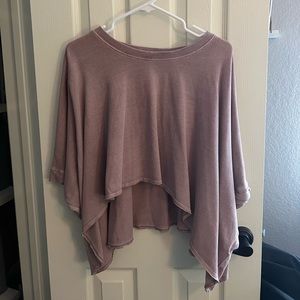 Free People Pink Cropped Tee